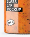 Clear Glass Jar with Sweet Chili Thai Sauce Mockup