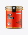 Clear Glass Jar with Chipotle Sauce Mockup