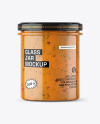 Clear Glass Jar with Chipotle Sauce Mockup