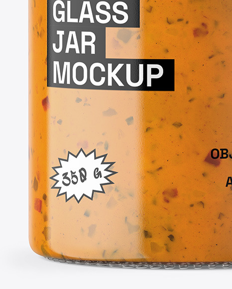 Clear Glass Jar with Chipotle Sauce Mockup