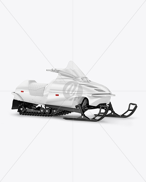 Snowmobile Mockup - Half Side View