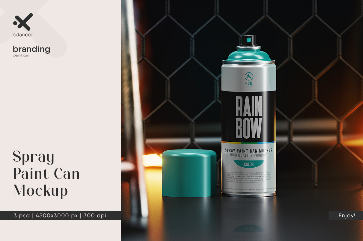 Spray Paint Can Mockup