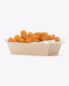 Kraft Paper Tray w/ Napkin and Chicken Nuggets Mockup