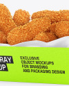 Kraft Paper Tray w/ Napkin and Chicken Nuggets Mockup