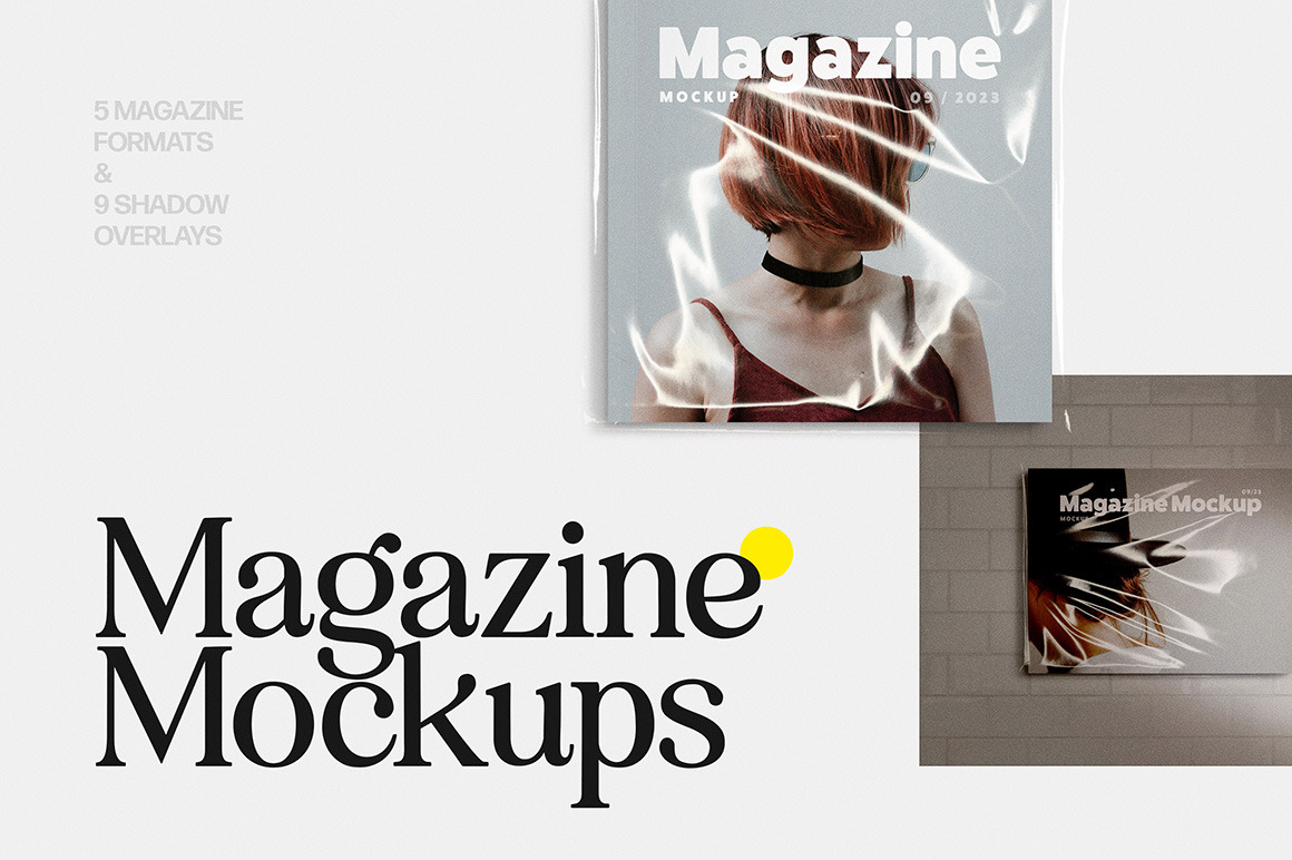 Wrapped Magazine Mockups Wrapped Magazine Mockups