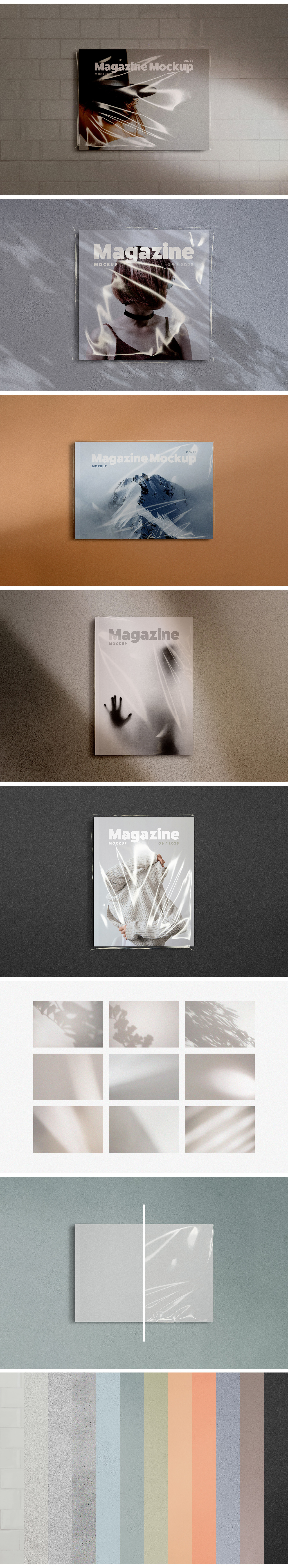 Wrapped Magazine Mockups Wrapped Magazine Mockups