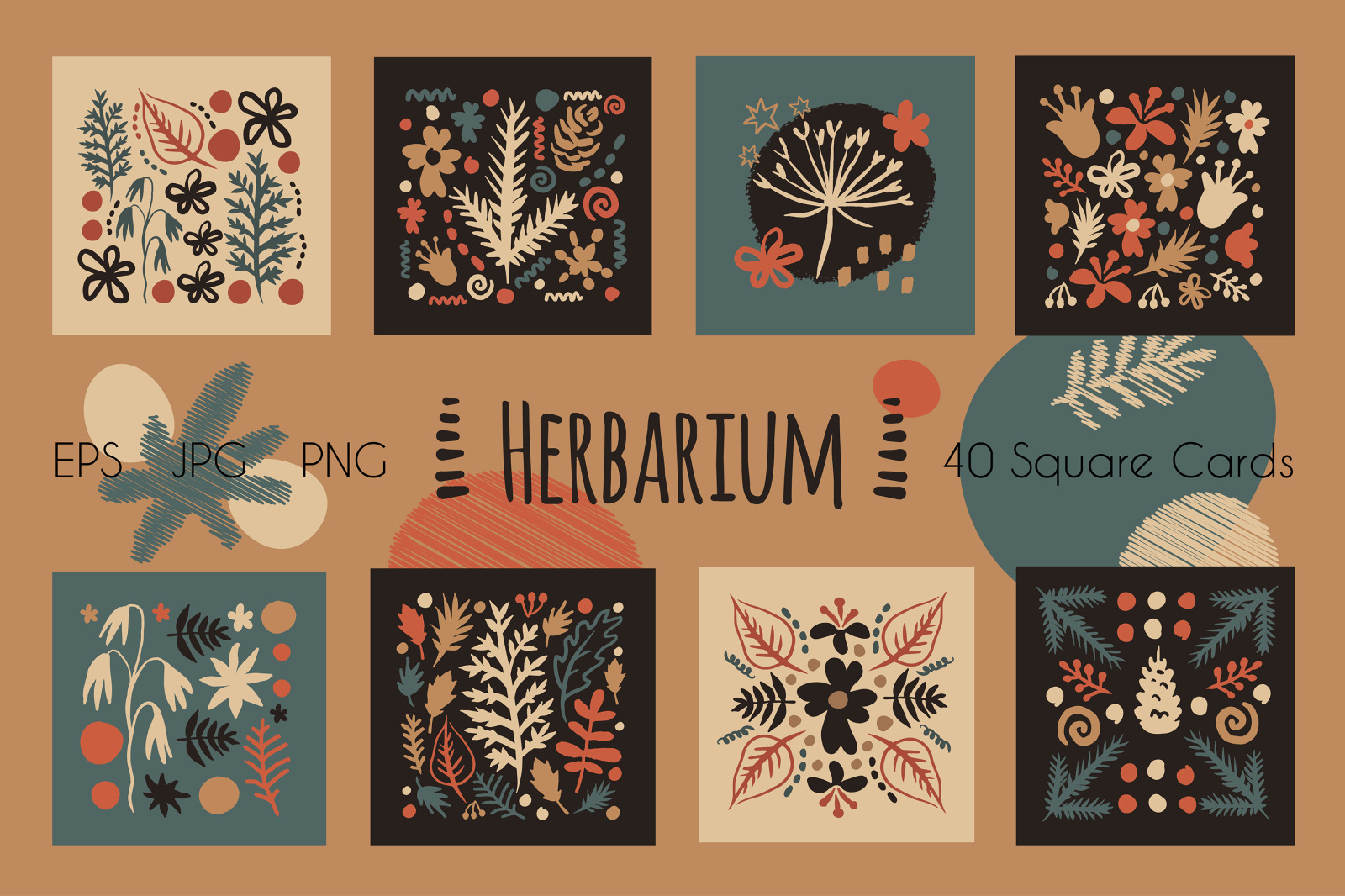 Herbarium 40 square cards Herbarium 40 square cards