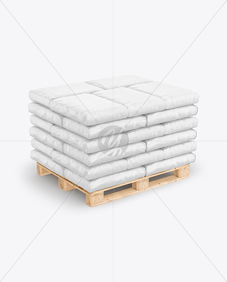 Paper Cement Bags On a Pallet Mockup