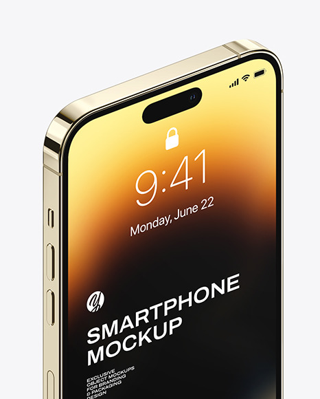 iPhone 14 Pro Max Gold Mockup