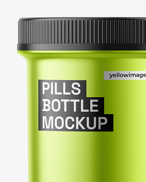 Matte Metallic Pills Bottle Mockup