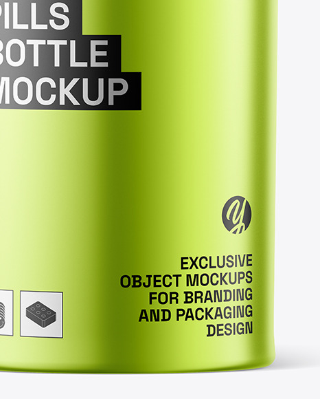 Matte Metallic Pills Bottle Mockup