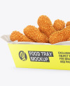 Matte Paper Tray w/ Napkin and Chicken Nuggets Mockup