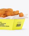 Matte Paper Tray w/ Napkin and Chicken Nuggets Mockup