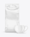 Coffee Bag with Cup Mockup