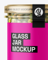 Clear Glass Jar with Capers Mockup