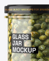 Clear Glass Jar with Capers Mockup