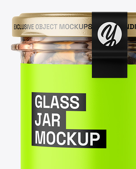 Clear Glass Jar with Mushrooms Mockup