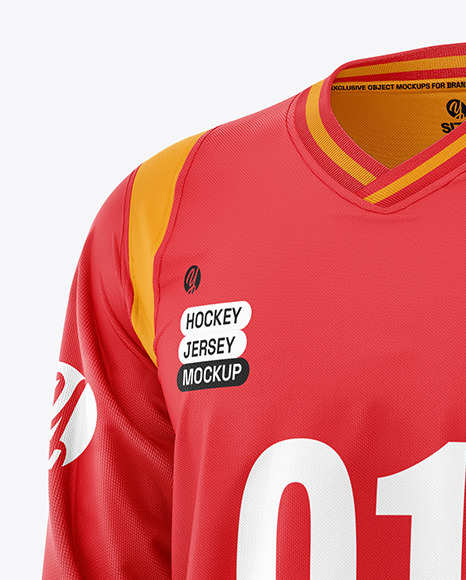 Hockey Jersey Mockup - Half Side View