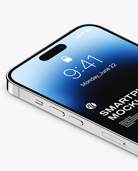 iPhone 14 Pro Max Silver Mockup