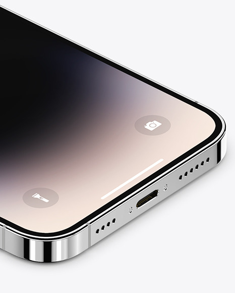 iPhone 14 Pro Max Silver Mockup