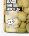 Clear Glass Jar with Champignons Mockup