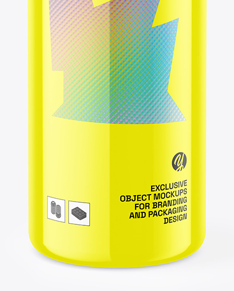 Glossy Can Cooler With Matte Can Mockup