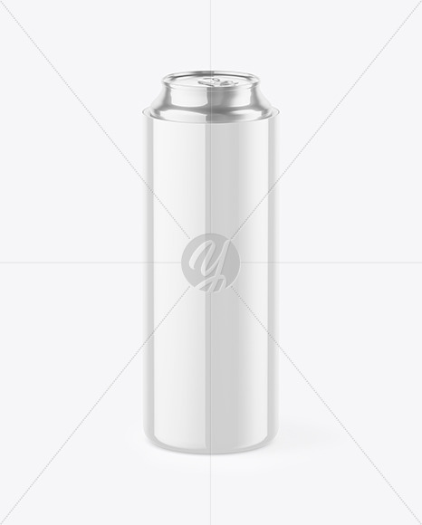 Glossy Can Cooler With Glossy Metallic Can Mockup