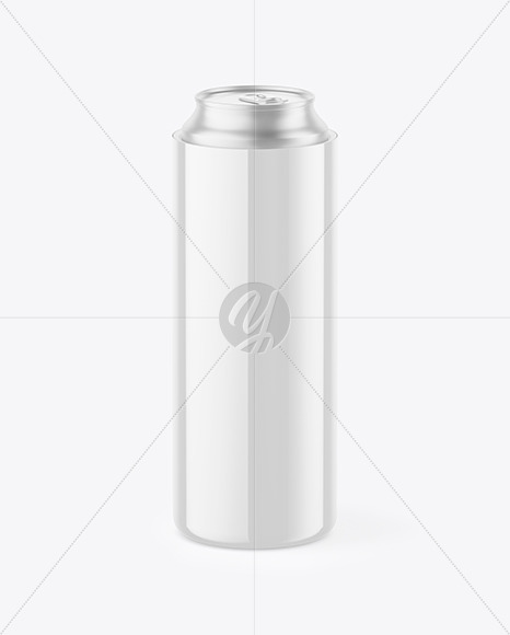 Glossy Can Cooler With Matte Metallic Can Mockup