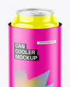 Matte Can Cooler With Glossy Can Mockup