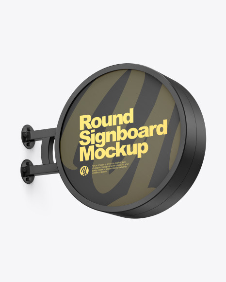 Plastic Round Signboard Mockup