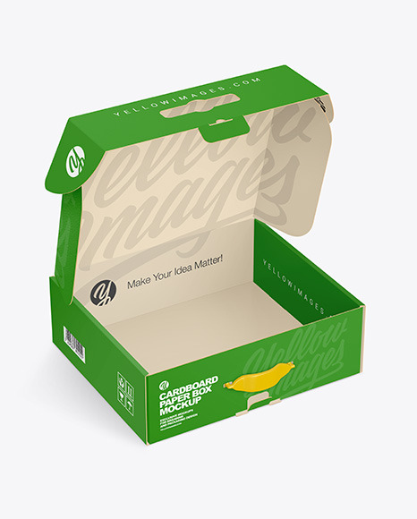 Opened Cardboard Mailing Box Mockup