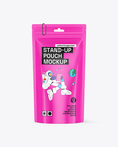 Glossy Stand up Pouch Mockup