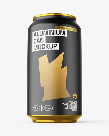 Aluminium Can With Matte Finish Mockup