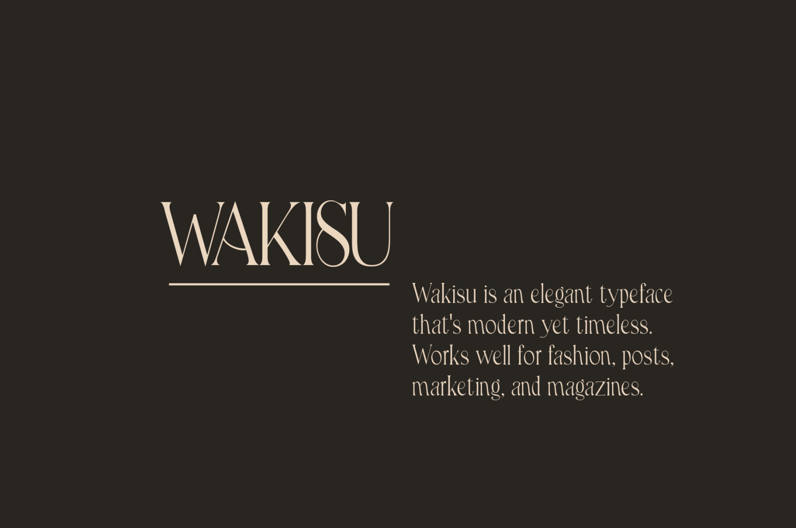 Wakisu - Elegant Sans-Serif Wakisu - Elegant Sans-Serif