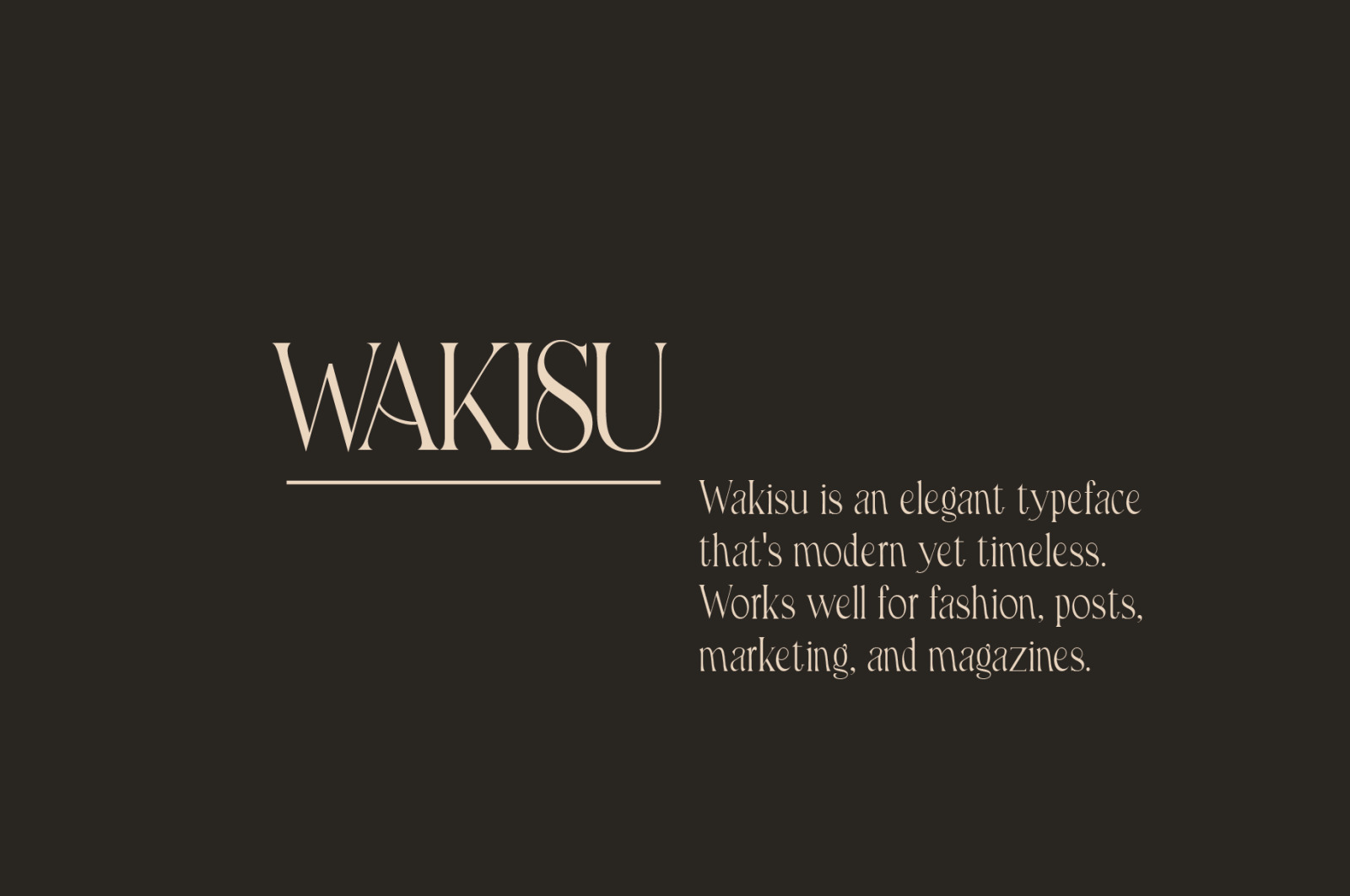 Wakisu - Elegant Sans-Serif