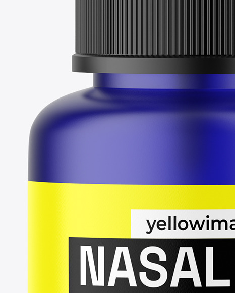 Frosted Colored Glass Nasal Spray Bottle Mockup