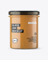 Clear Glass Jar with Peanut Butter Mockup