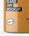 Clear Glass Jar with Peanut Butter Mockup