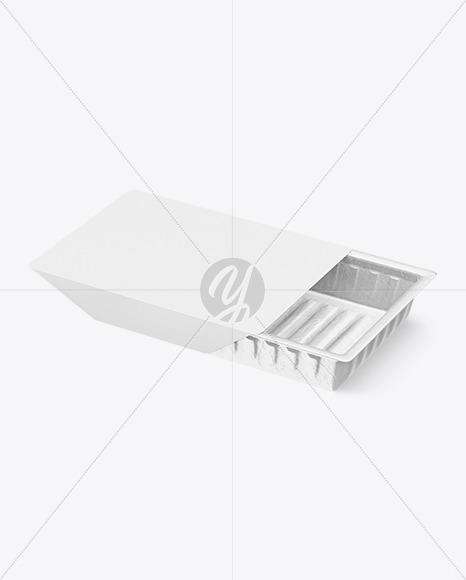 Empty Metallic Food Tray Mockup