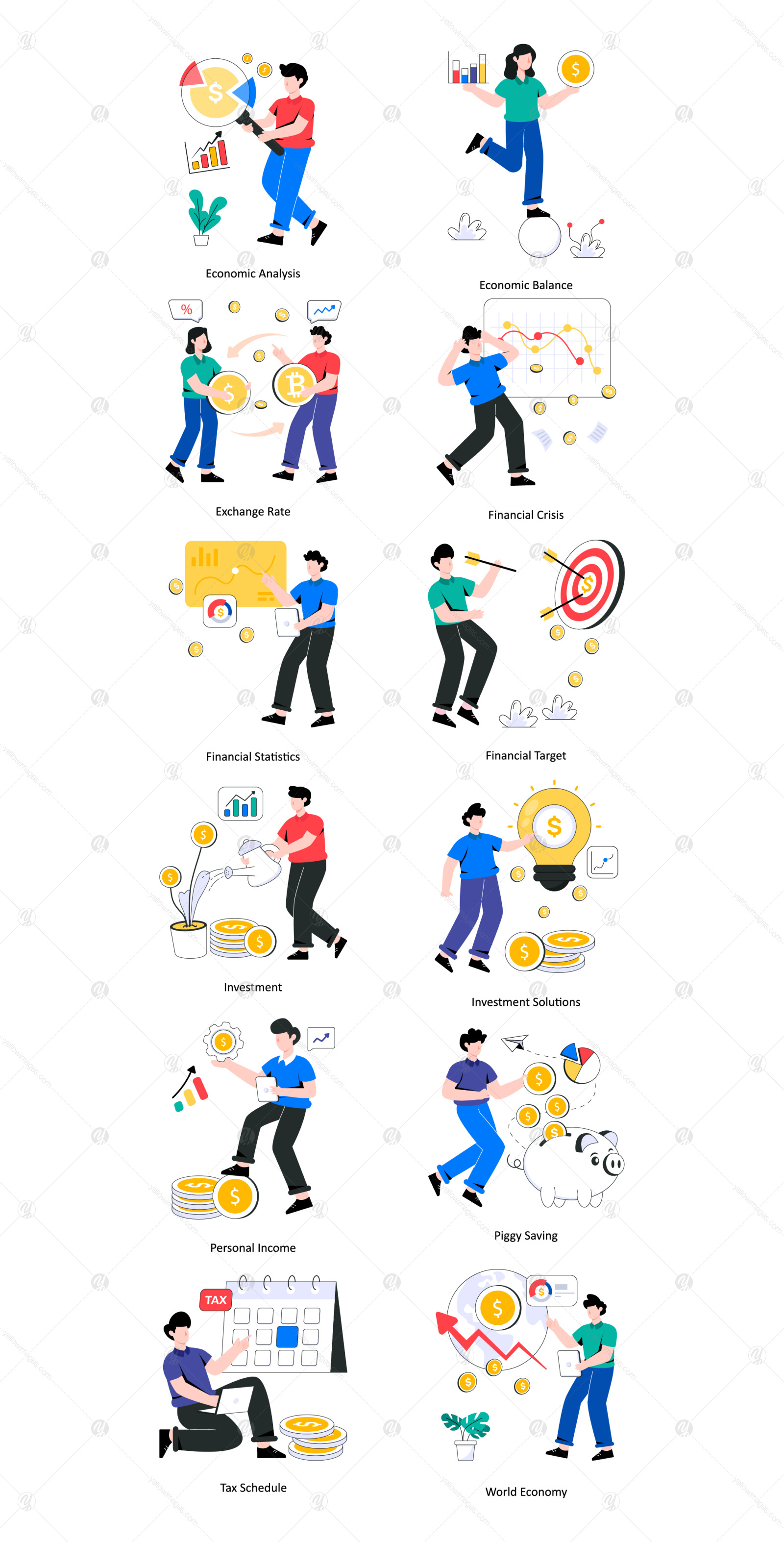 36 Economy illustrations