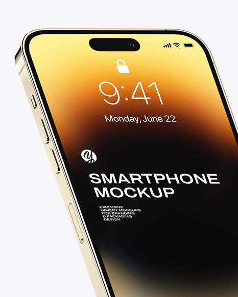 iPhone 14 Pro Max Gold Mockup