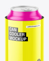 Glossy Can Cooler With Matte Can Mockup