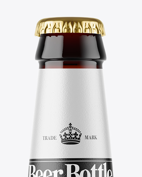 Dark Amber Glass Beer Bottle Mockup