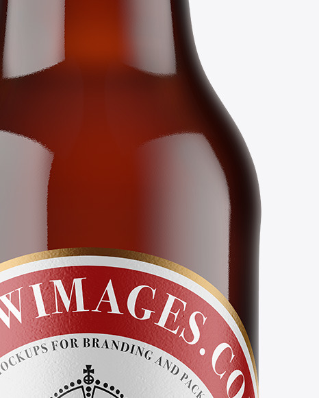 Dark Amber Glass Beer Bottle Mockup