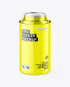 Glossy Can Cooler With Glossy Metallic Can Mockup