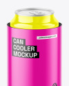 Matte Can Cooler With Glossy Can Mockup