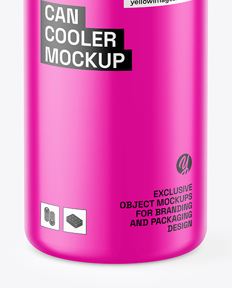 Matte Can Cooler With Glossy Can Mockup