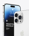 Two iPhone 14 Pro Max Silver Mockup