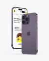 Two iPhone 14 Pro Max Deep Purple Mockup