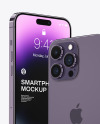 Two iPhone 14 Pro Max Deep Purple Mockup